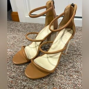 Tan strap heels